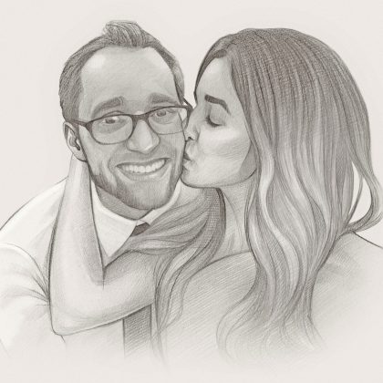 Portfolio Wedding Watercolour Portraits Pencil Sketches 